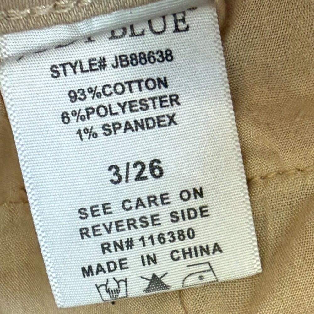 Judy Blue Khaki Garment Dyed Crop Wide Leg Raw Hem Khaki Neutral Jeans size 3/26 - Picture 5 of 5